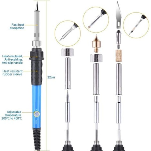 Pyrography Kit, professionelt Pancellent træbrændingsværktøj med loddekolbe