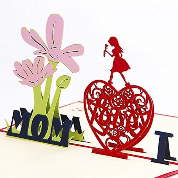 gratulationskort 3d mors dag kort flicka