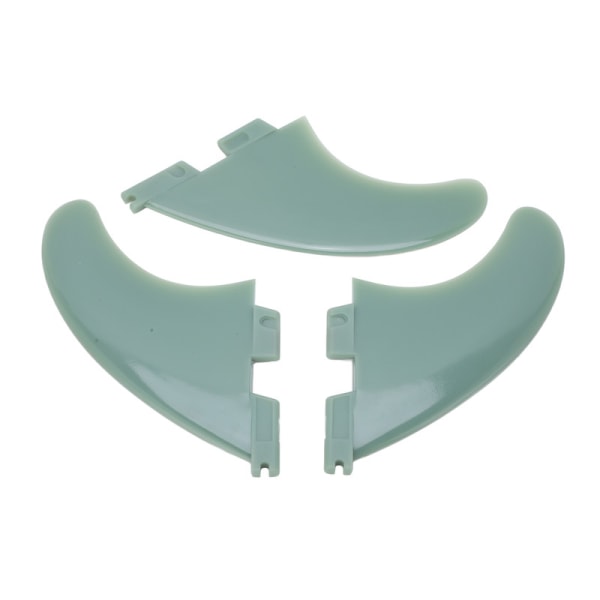 Surfebrett halefinne PVC-materiale automatisk vanndelingsfinne tredelt sett (grønn)