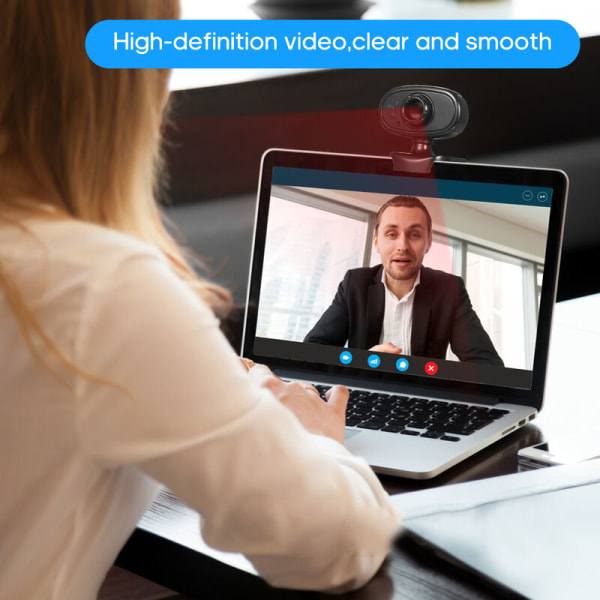 Svart USB kamera, HD, Clip-on, Mikrofon, Mikrofon, Video