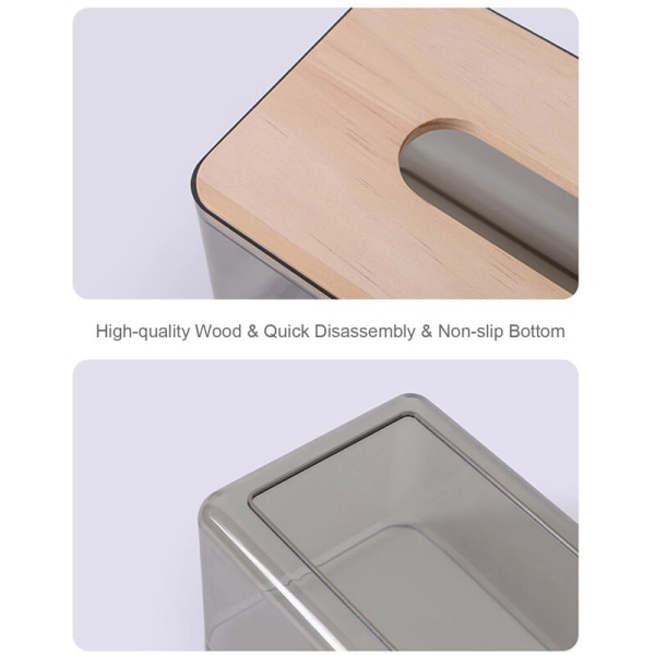 Nordic simple tissue box, hushålls pumppapper box, transparent (liten svart)