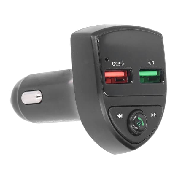 Bluetooth 5.0 Dobbel USB Biladapter Trådløs FM-sender Hurtiglading Håndsfree Samtale med LED-bakgrunnsbelysning