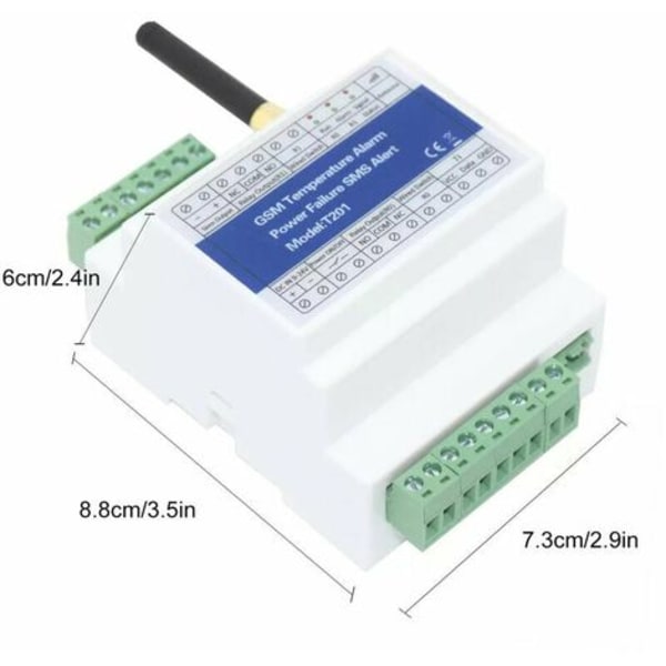 Annet hjemmeautomatiseringstilbehør T201 GSM-fjernrelébryter Tilgangskontroller GSM 2G/3G/4G Temperaturalarm Strømstat