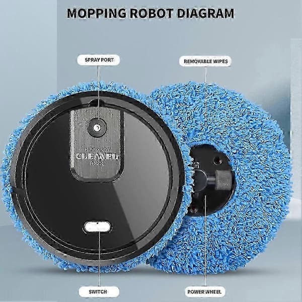 Smart Robotdammsugare Sopning Moppning Smart Mopprobot Torr och Våt Mopp Befuktning Starkt Sug