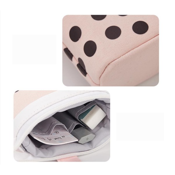 Multifunksjonell uttrekkbar tepose med polka dot melk (blå prikker)