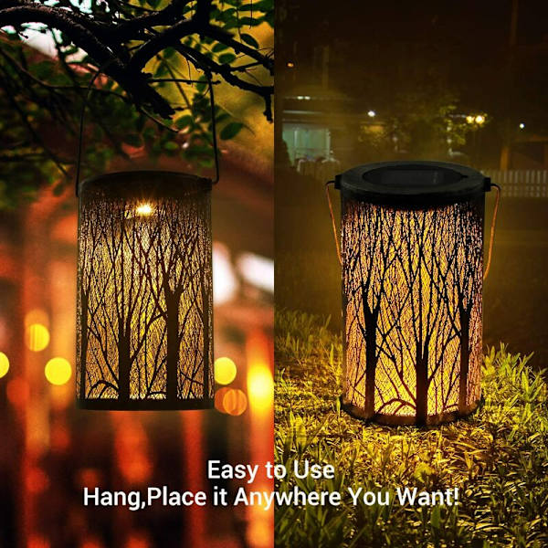 Solar Garden Lyhty, 1 kpl Solar Garden Lights IP44 Vedenpitävä riippulyhty Solar LED-koristevalaistus patiolle,