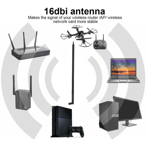 Omnidirektionel 16dBi Antenne 2400-2500MHz Frekvens Guldbelagt Interface Antenne