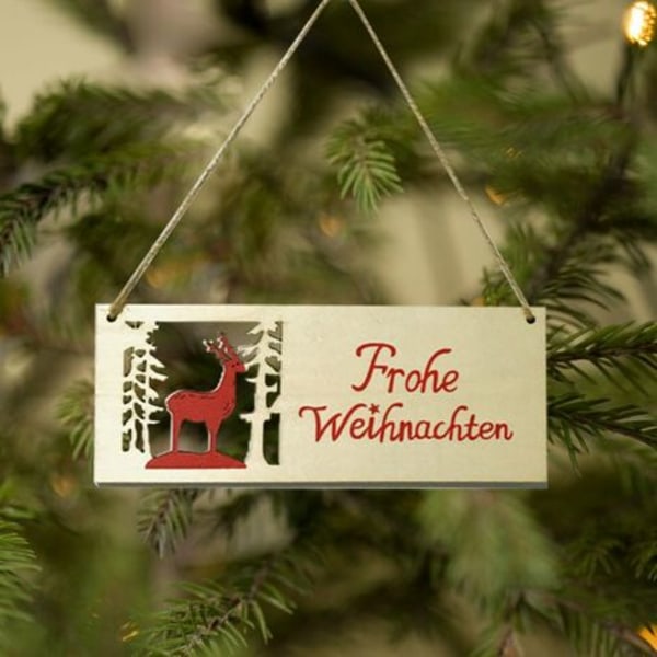 5kpl Puiset joulukyltit Frohe Weihnachten Kirjekyltit poron joulukuusen koristeella Maalaismainen joulurippu