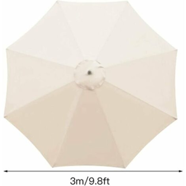 Cover päivänvarjolle, 8 kylkiluuta, 3 m, vedenpitävä, UV-suojattu, vaihtokangas, beige