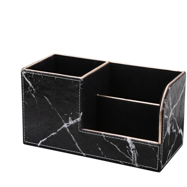Monitoiminen musta marmorikuvioinen kynäpidike Säilytyslaatikko monitoimityöpöydän nahkaviimeistelysäilytyslaatikko