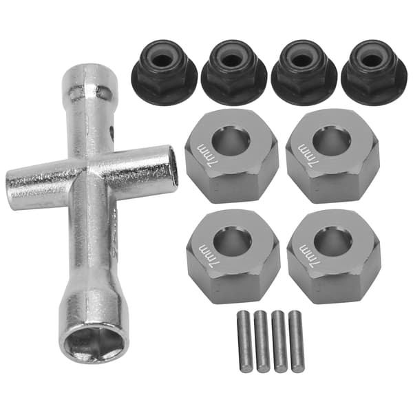 12mm Hex Adapter 7mm Tjock M4 Fläns Låsmutter Korsnyckel Set för 1 10 RC Bil Titanium