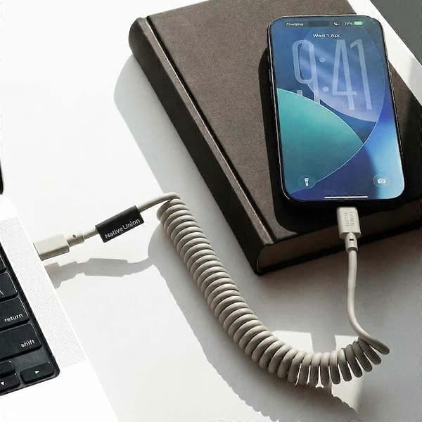 USB-C–USB-C-kaapeli 60W kierretty 1,2m POP-sarja pikalataus Beige
