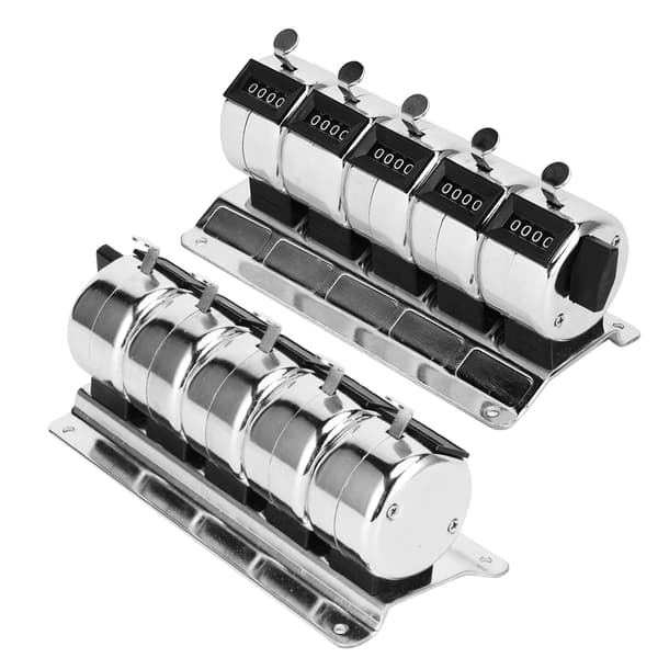Rustfritt stål 4-sifret mekanisk teller Tally Clicker 5 enheter