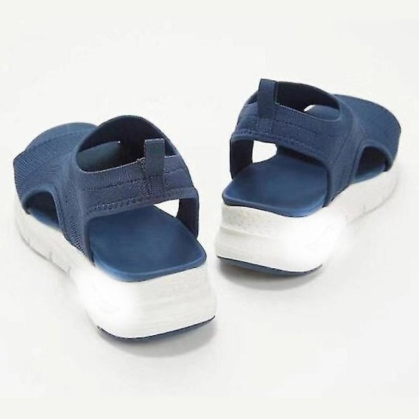 Damsandaler med Mesh Övre Plattform Fish Mouth Skor 39 Blue