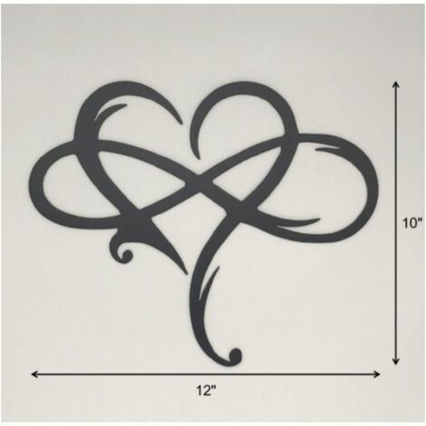 vægbeklædning metal hjerte væg kunst, altid og for evigt elsker hjerte form uendelig symbol gave til hjemmet bryllup valentine