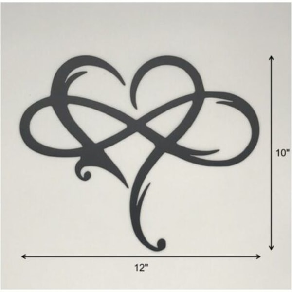 veggtepper metall hjerte veggkunst, alltid og alltid elsker hjerte form uendelig symbol gave til hjemme bryllup valentine