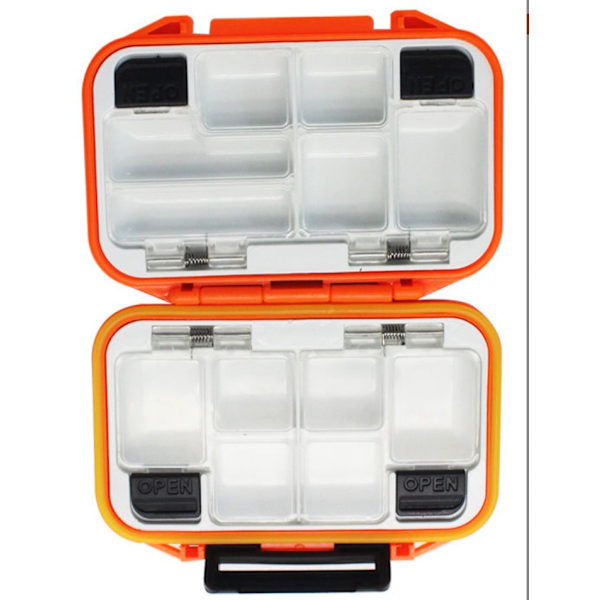 Fisketilbehørskasse, Værktøjskasse Opbevaringskasse, Multi-Color Hard Bait Opbevaringskasse (lille orange)