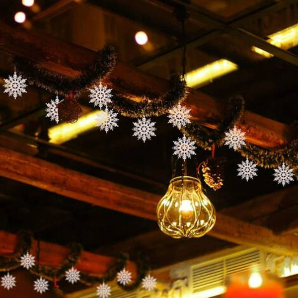 20stk juledekorative snøfnugg til juletre - Diameter: 10cm - Hvit