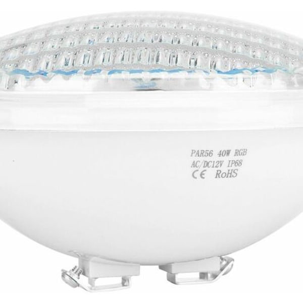 RGBW 40W PAR56 poolljus, LED poolspotlight vattentät IP68, LED nedsänkbar poolljus 12V DC/AC, Multicolor Submersi