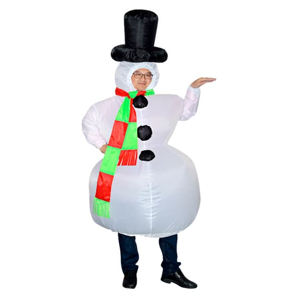 Oppusteligt julesnemandskostume, festdragt til alle