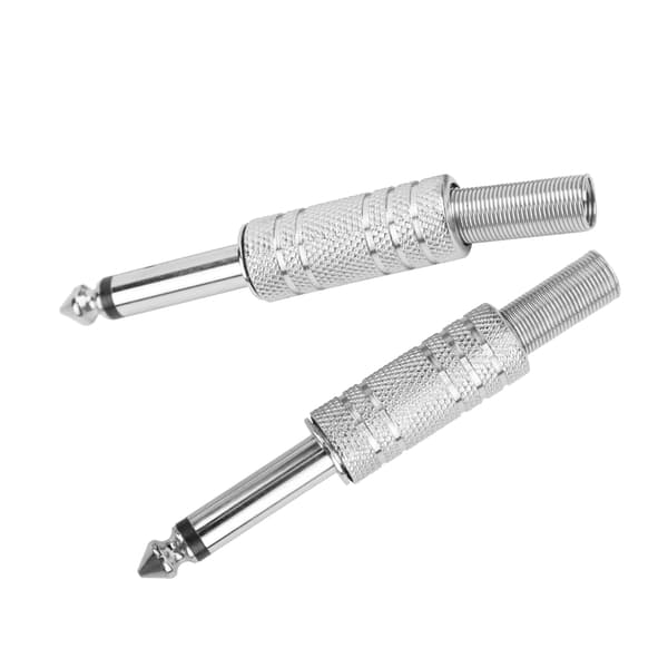 2-stifts Mono 6,35 mm Hane Jack Kontakt Adapter för Gitarr Hörlurar