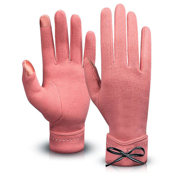 Vintervarma fleecehandskar, pekskärmshandskar pink