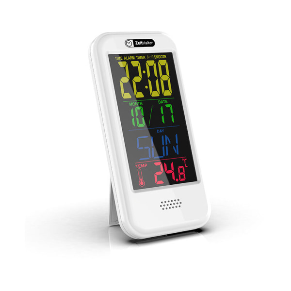 Hem LCD väckarklocka kreativ multifunktion temperatur och fuktighetsmätare (färgdisplay (vit) USB kabel),