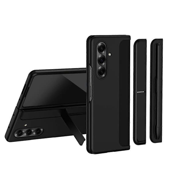 2-i-1 Hårt PC Vikbart Telefonfodral med Hållare Pennfack för Galaxy Z Fold8 Ultra 5G Black