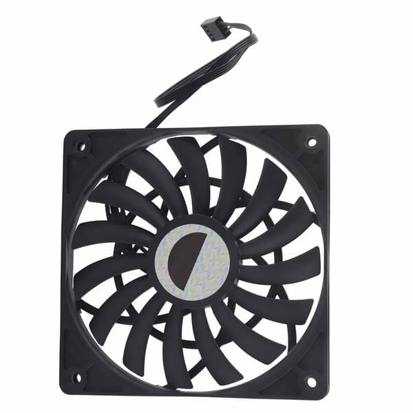 F12012 Computer CPU Køleventilator Ultratynd Stationær Computer Køler Ventilator (4PIN Sort)
