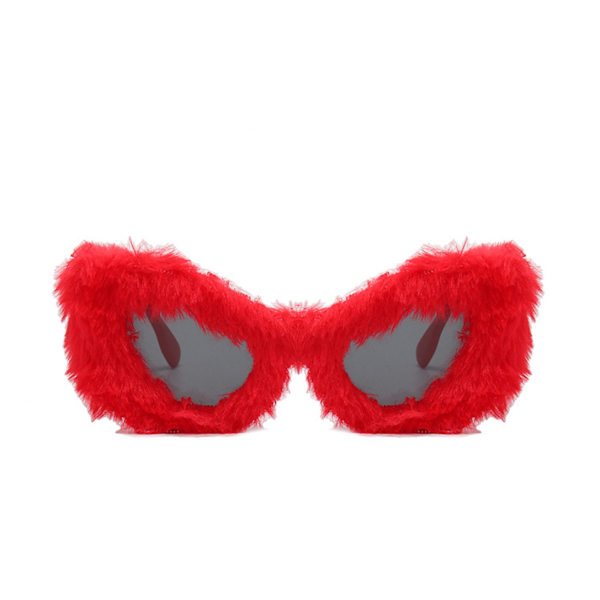 Pehmoiset talviaurinkolasit Cat Eye Fashion -aurinkolasit naisille (punainen),