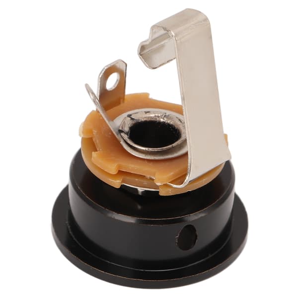 TL Elektrisk Guitar Stereo Output Jack Rund Metal Socket Sort