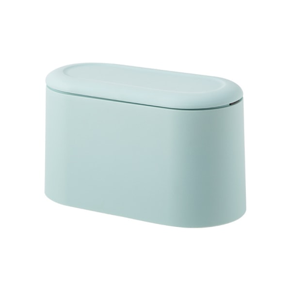 Mini desktop skraldespand med blåt pop-up presset låg (22cm*11cm*13cm)