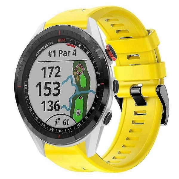Urrem til Garmin Approach S62 - Komfortabel silikonerem Yellow