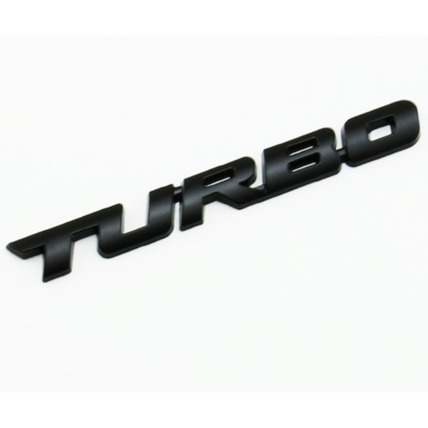 TURBO turbomerking bakboks 3D bilmerke tredimensjonal merking bil bilklistremerke sportsklistremerke (svart)