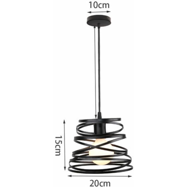 Moderne Kreativ Suspension Lysekrone Soveværelse Stue Retro Industriel Smedejern Fjeder Dekorativ Suspension - B