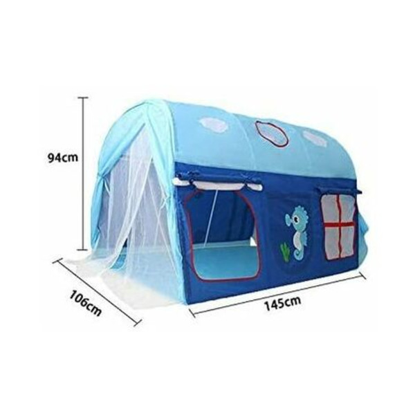 Pelaa Tent Garden Game Housea irrotettavalla sängyllä Child Girl Boy -pojalle - Blue House