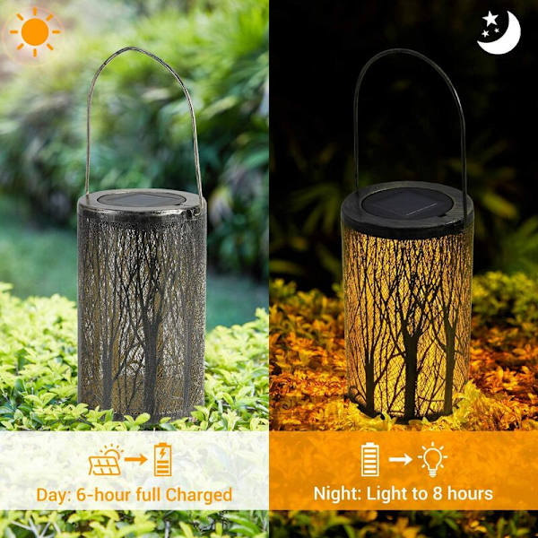 Solar Garden Lyhty, 1 kpl Solar Garden Lights IP44 Vedenpitävä riippulyhty Solar LED-koristevalaistus patiolle,