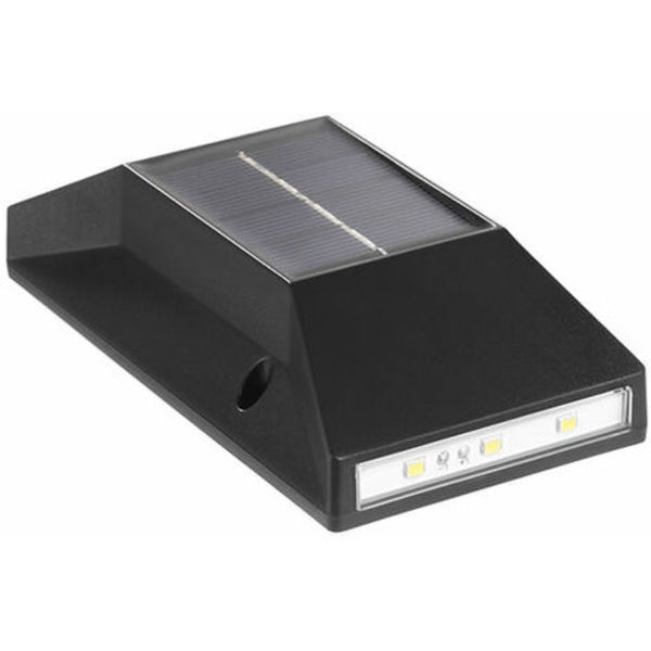Utendørs solcellelampe, 6LED trapesformet vegglampe