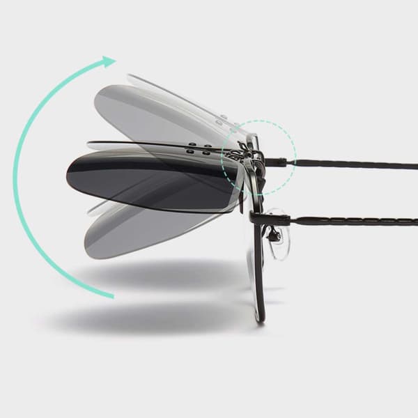 [HT]Flip-Up Clip-On Solbriller Metall Speil Lyseblå blue