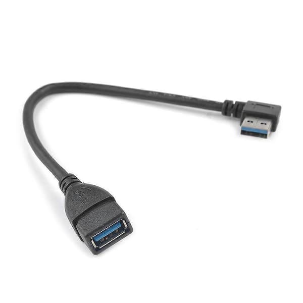 USB 3.0 Vinklet 90 Grader Forlengelseskabel Hann Til Hunn Adapterkabel Data Venstre Vänster