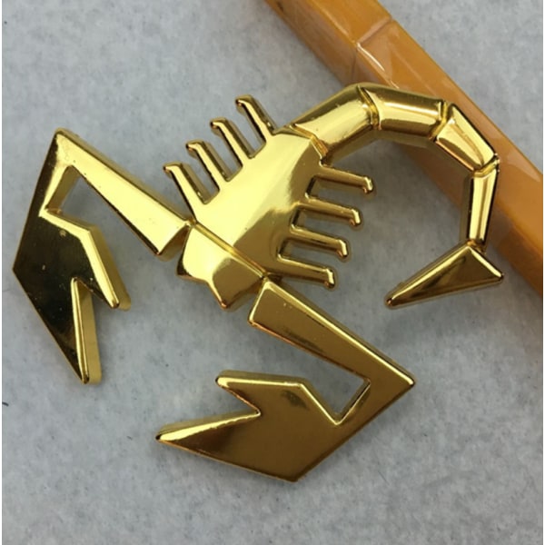 Tredimensjonalt standard metall scorpion bilkarosseri klistremerke bilhodedeksel klistremerke (gull)