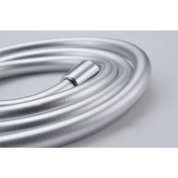 (2m) Platina Sølv Knutesikker Anti Vrid PVC Dusjslange, Sølvgrå Dusjinntak Baderomsslange