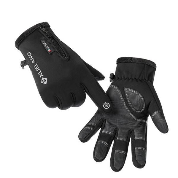 Herren-Fleece-Handschuhe für Elektrofahrzeuge, Motorrad, Winter, Reiten, Outdoor, Skifahren, kalt, winddicht, Bergsteigen, Handschuhe (L)