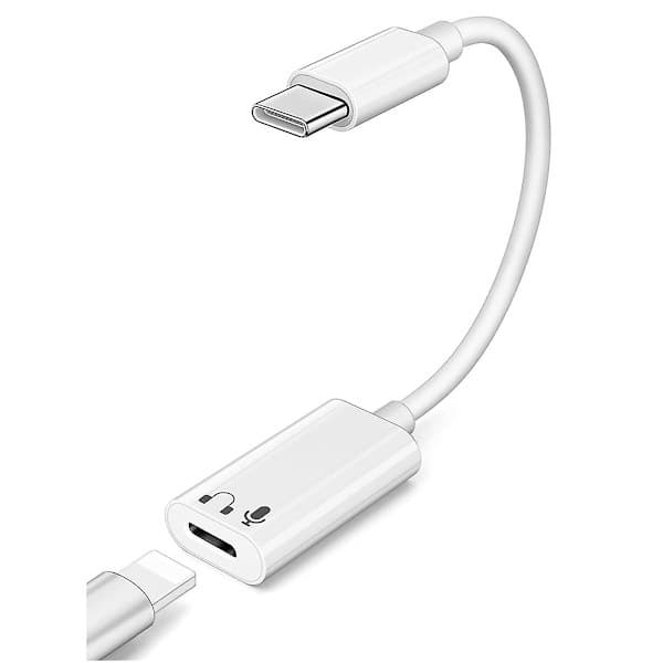 USB-C til Lightning Hovedtelefonadapter til 15 Pro Max, Type C Han til Lightning Hun