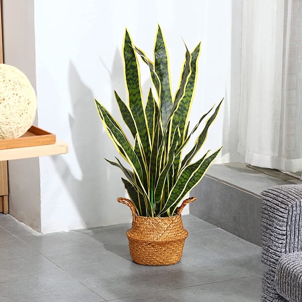 Keinotekoinen käärmekasvi 89 cm väärennös sansevieria puu 29 lehteellä täydellinen keinotekoinen anoppi ruukkukasvi