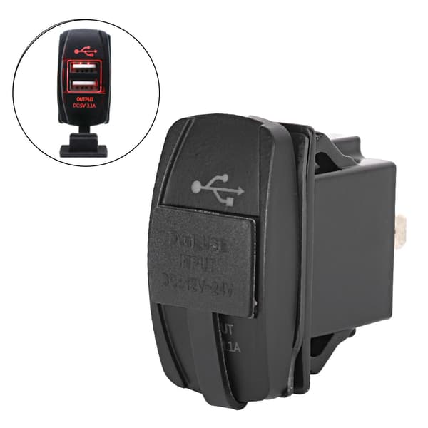Dobbelt USB-oplader Strømadapter 12-24V 3.1A til Bil Båd Motorcykel