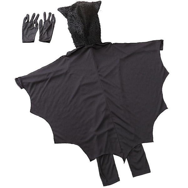 Lasten musta lepakkoasu Halloween jouluinen cosplay set L