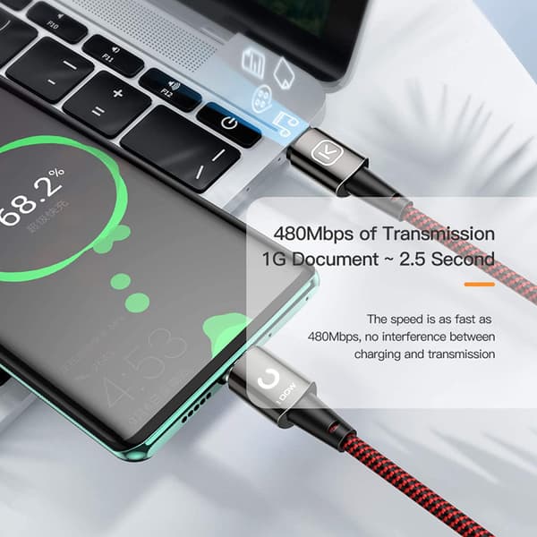 Magnetisk USB C-kabel 100W (20V/5A MAX), USB-C til USB-C-kabel