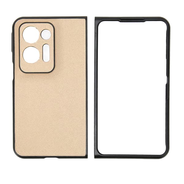 Gull sammenleggbart telefondeksel til Oppo Find N2 - Stilig stripete design, full beskyttelse