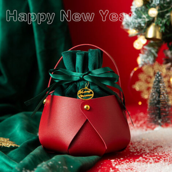 2STK julemandstaske, taske, tilbehør, temafest, karneval, jul, juletasker med julemotiver, Læder, R
